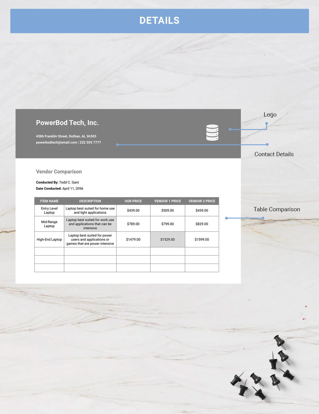 Vendor Comparison Template