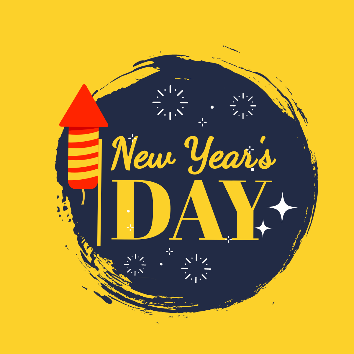 Free New Year's Day Logo Vector Template