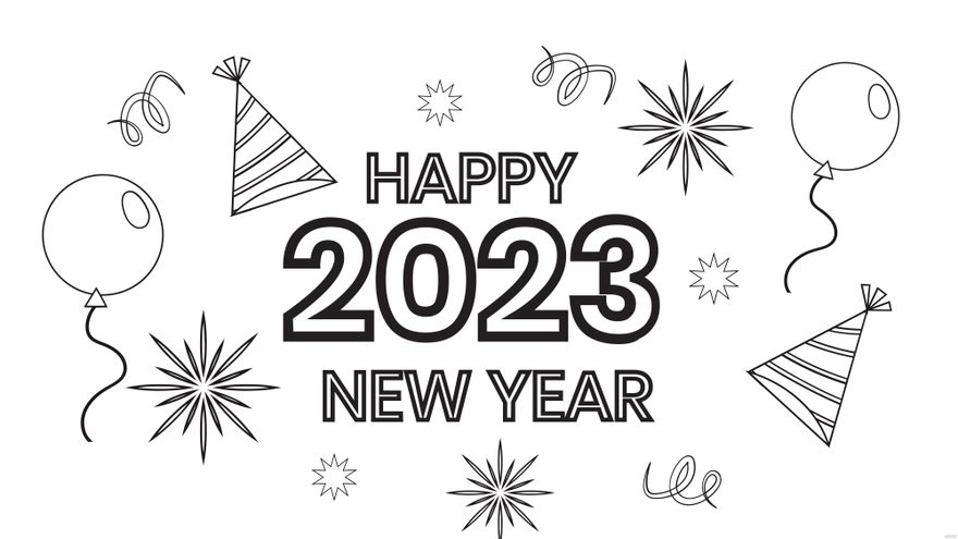 New Year's Day Drawing Background - EPS, Illustrator, JPEG, PSD, PNG, PDF,  SVG 