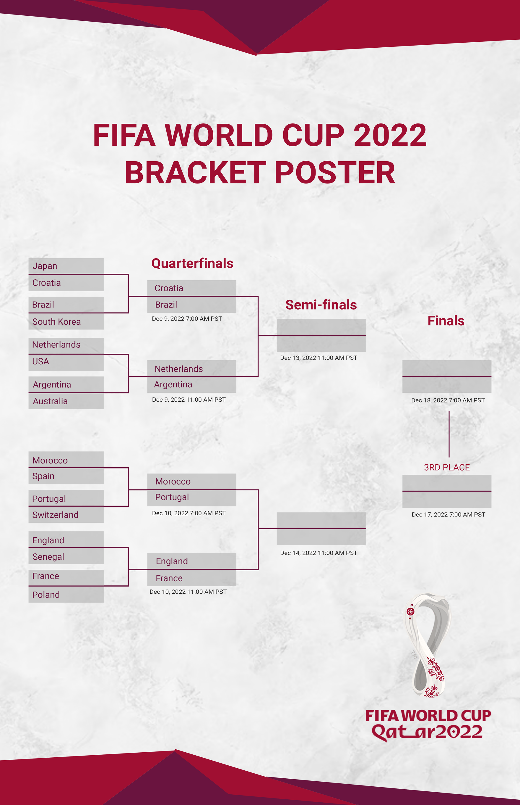 FIFA World Cup 2022 Bracket Poster in Word, Google Docs, Illustrator, PSD, Apple Pages, EPS, SVG, JPG, PNG