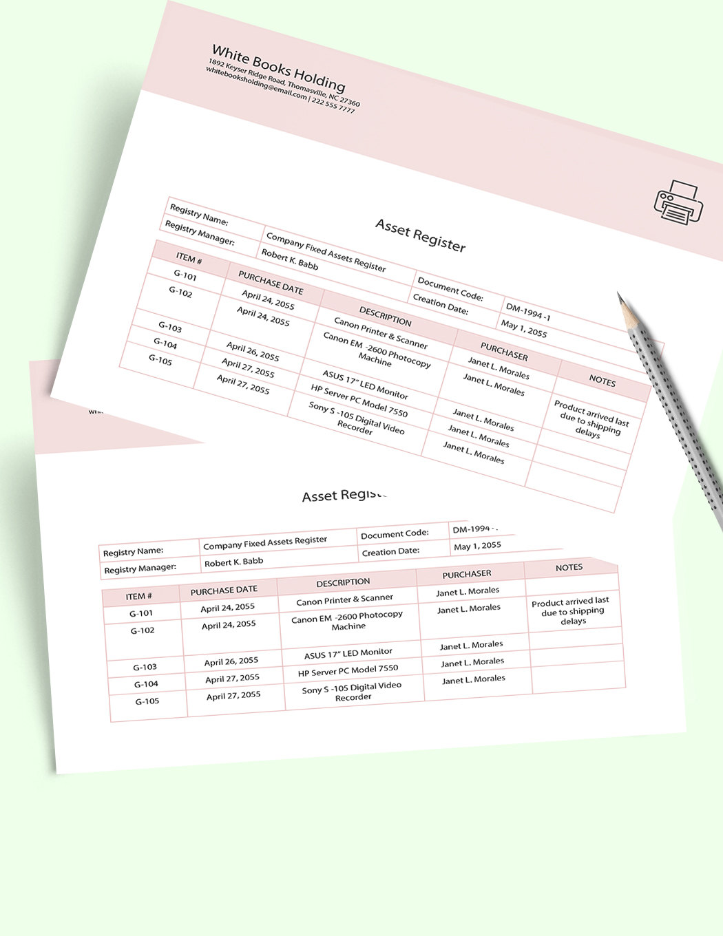 Asset Register Template in Word, Google Docs - Download | Template.net