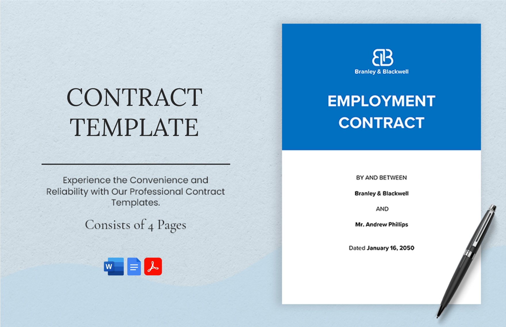 Contract Template in Word, Google Docs, PDF - Download | Template.net