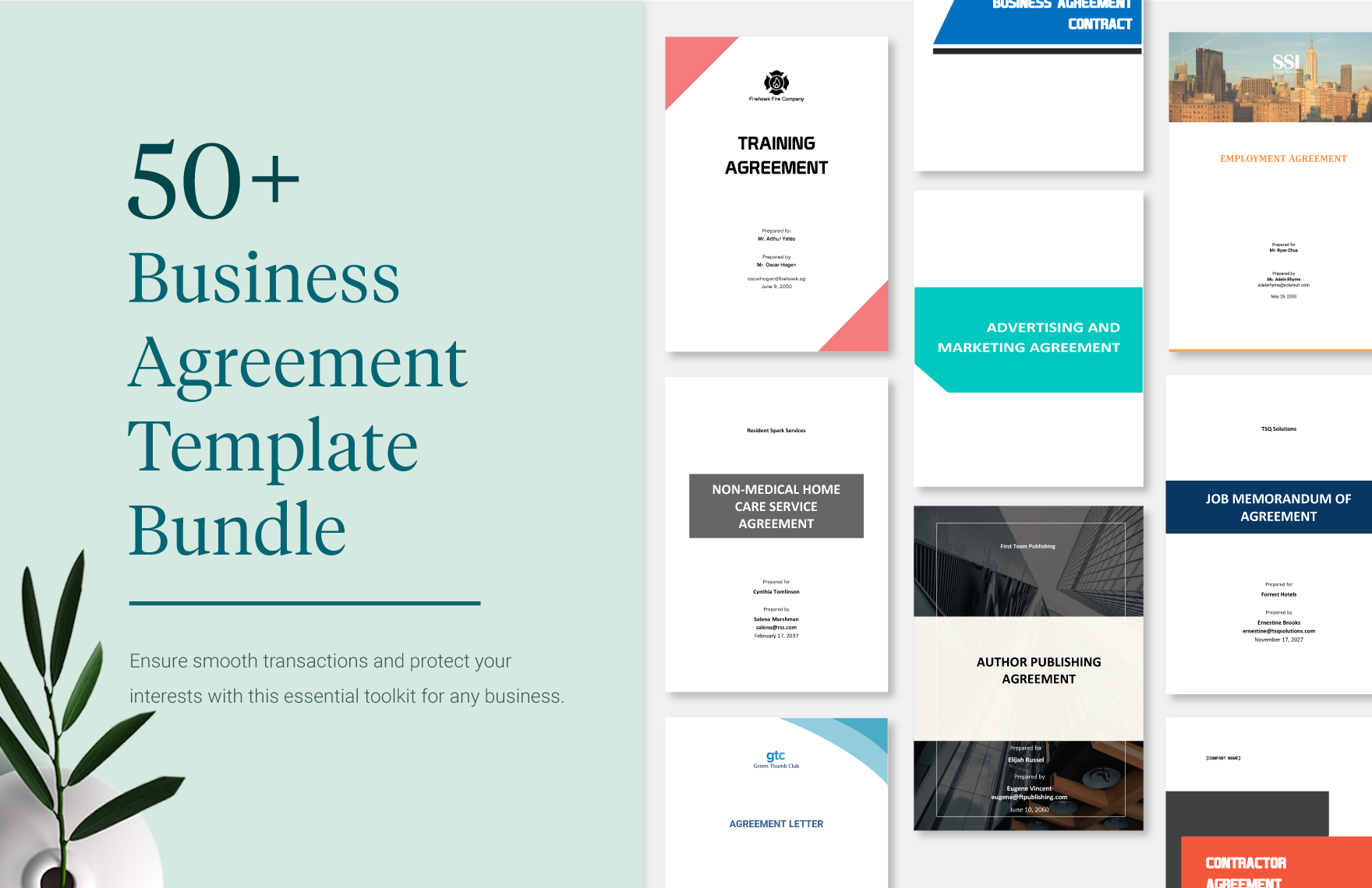 50+ Business Agreement Template Bundle