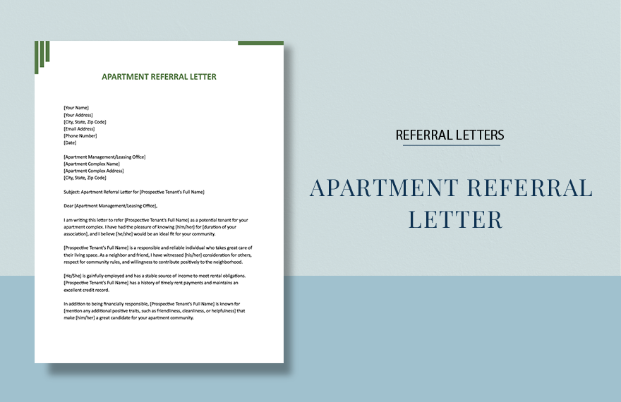 Apartment Referral Letter