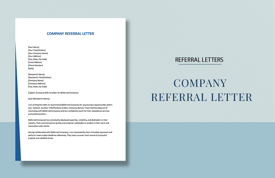 Company Referral Letter