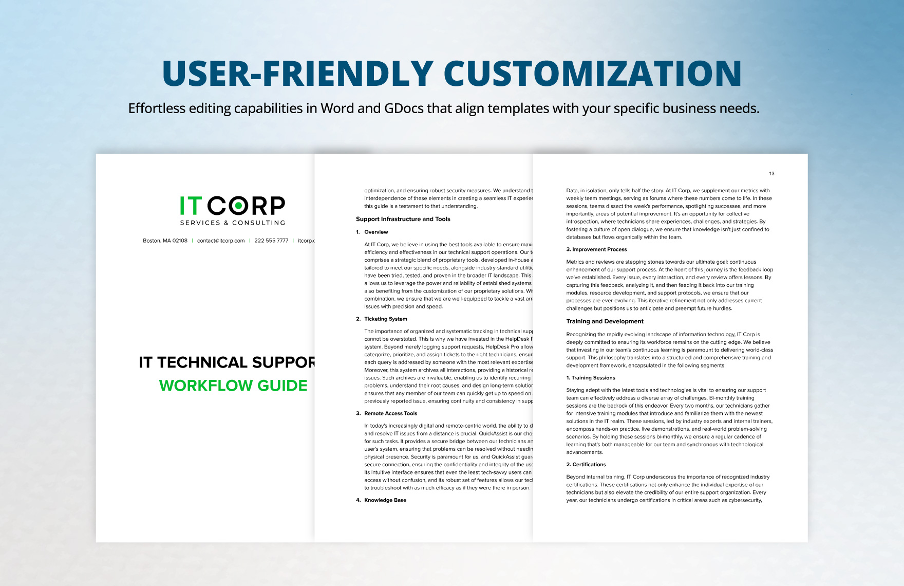 IT Technical Support Workflow Guide Template