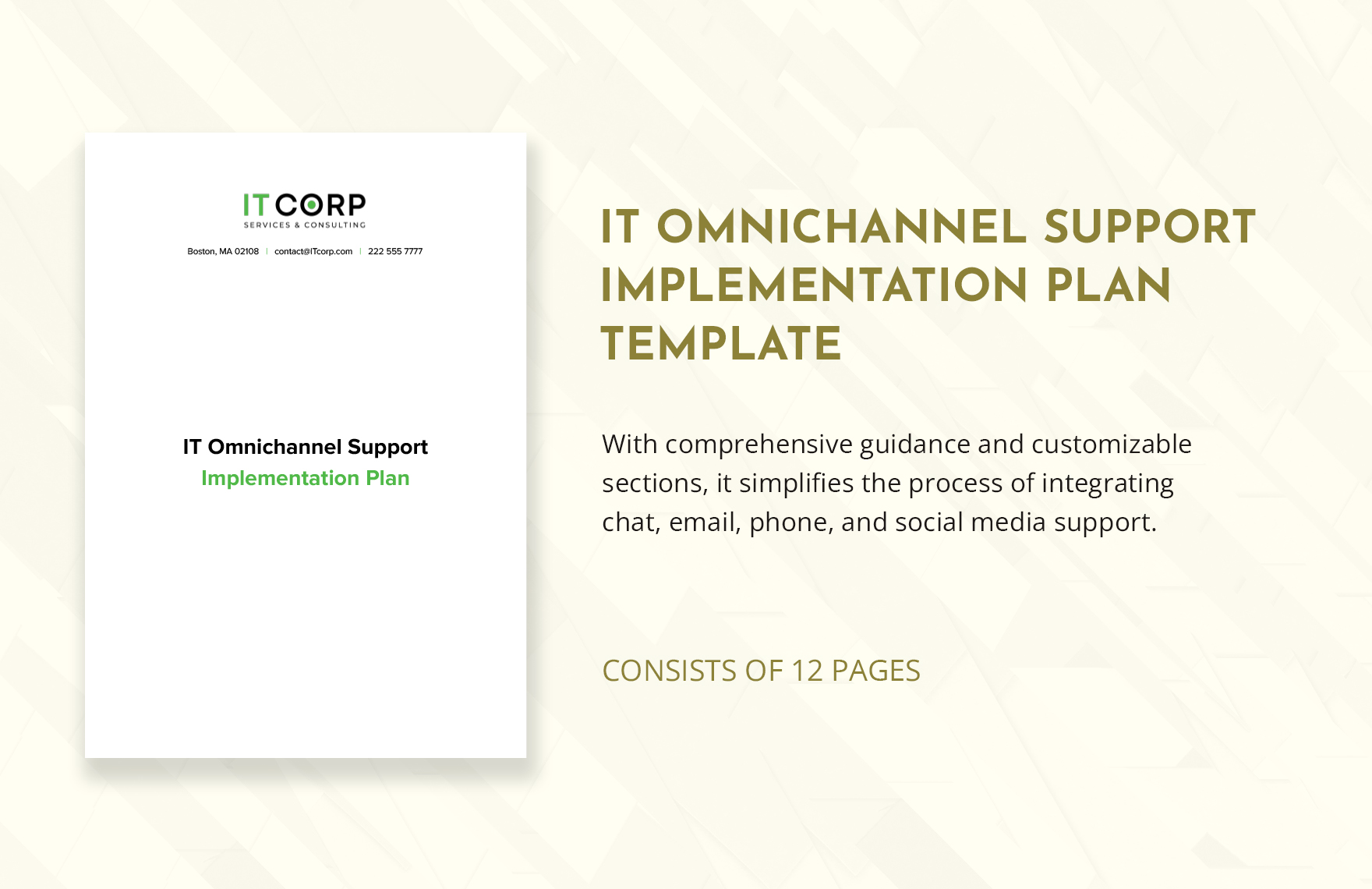 IT Omnichannel Support Implementation Plan Template