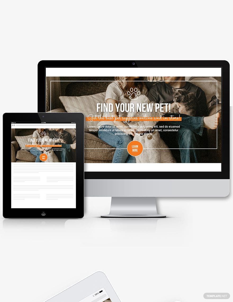 Pets Website Header Template