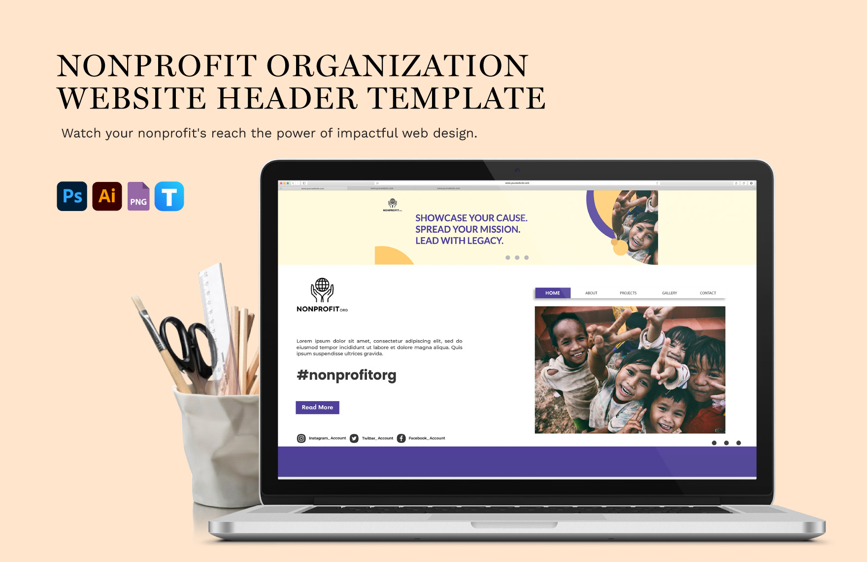 Nonprofit Organization Website Header Template