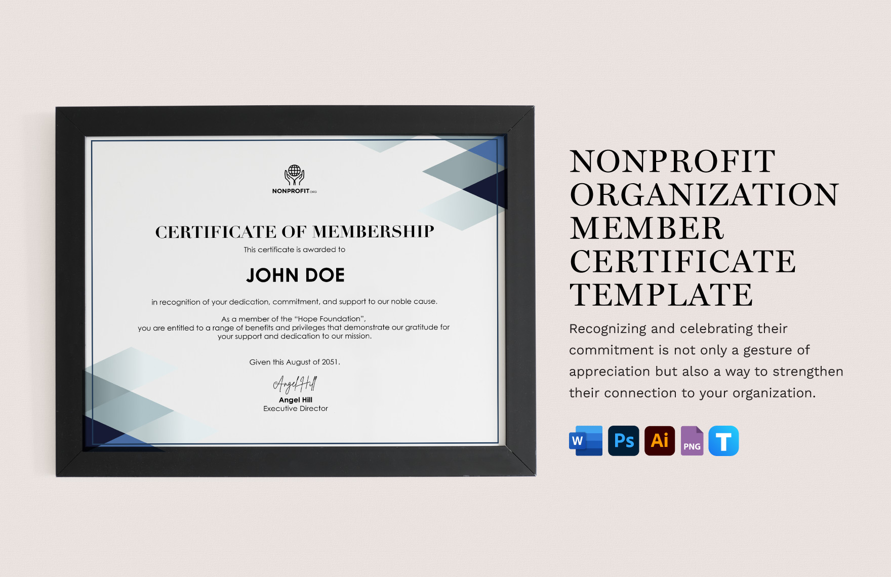 Nonprofit Organization Membership Certificate Template