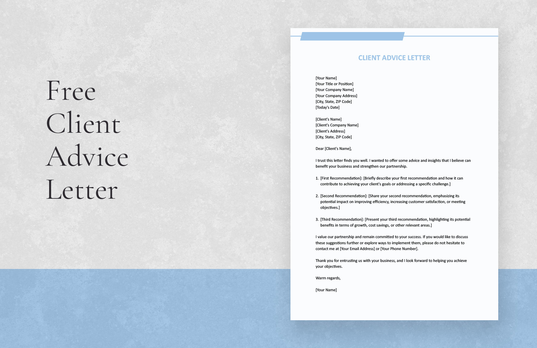 Client Advice Letter