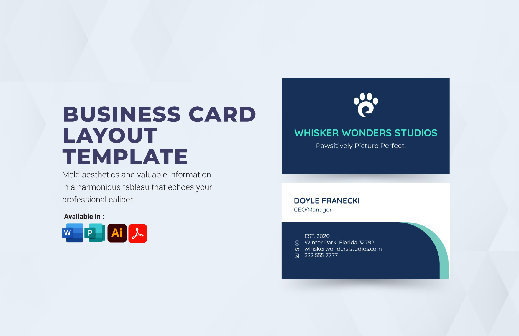 Business Card Layout Template in Word, Illustrator, Publisher, PDF, InDesign - Download | Template.net