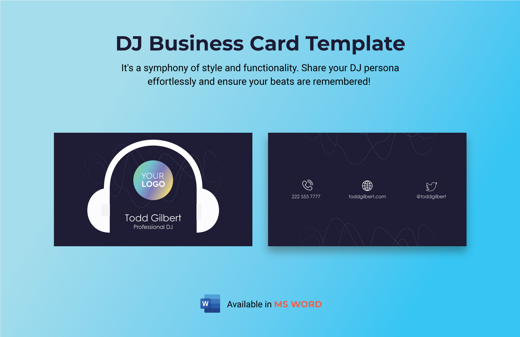 DJ Business Card Template in Word, PDF - Download | Template.net