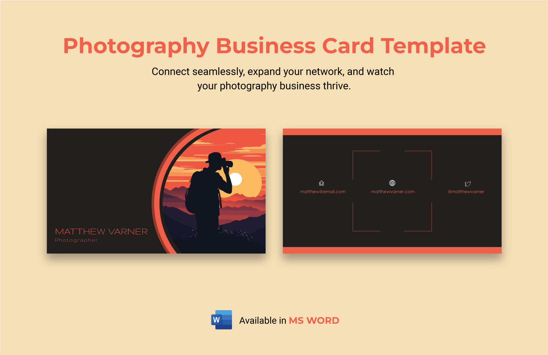 Photography Business Card Template in Word - Download | Template.net