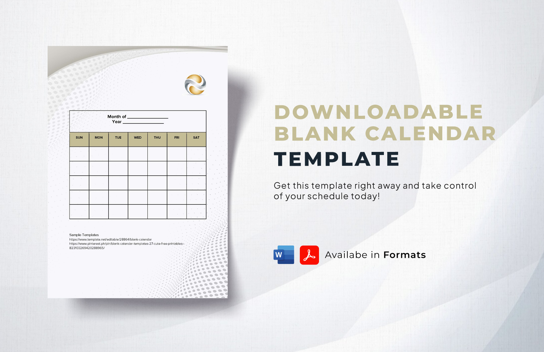 Downloadable Blank Calendar Template