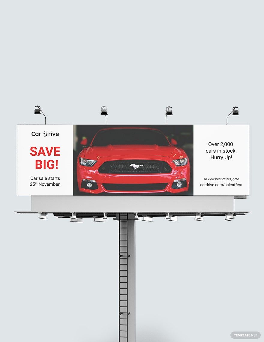 Car Sales Billboard Template in PSD, Illustrator - Download | Template.net