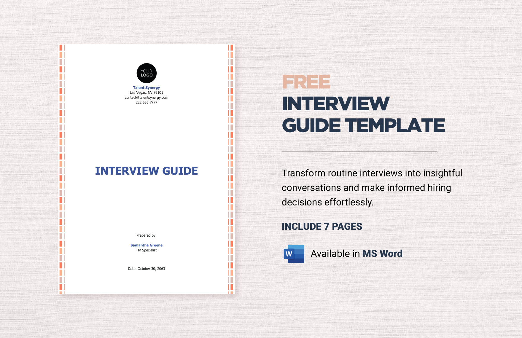 Interview Guide Template in Word - Download | Template.net