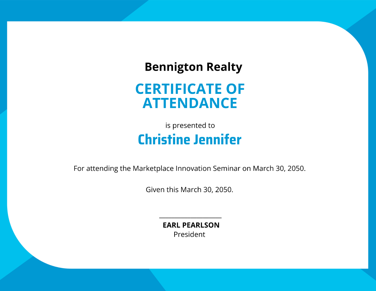 Seminar Attendance Certificate Template - Edit Online & Download