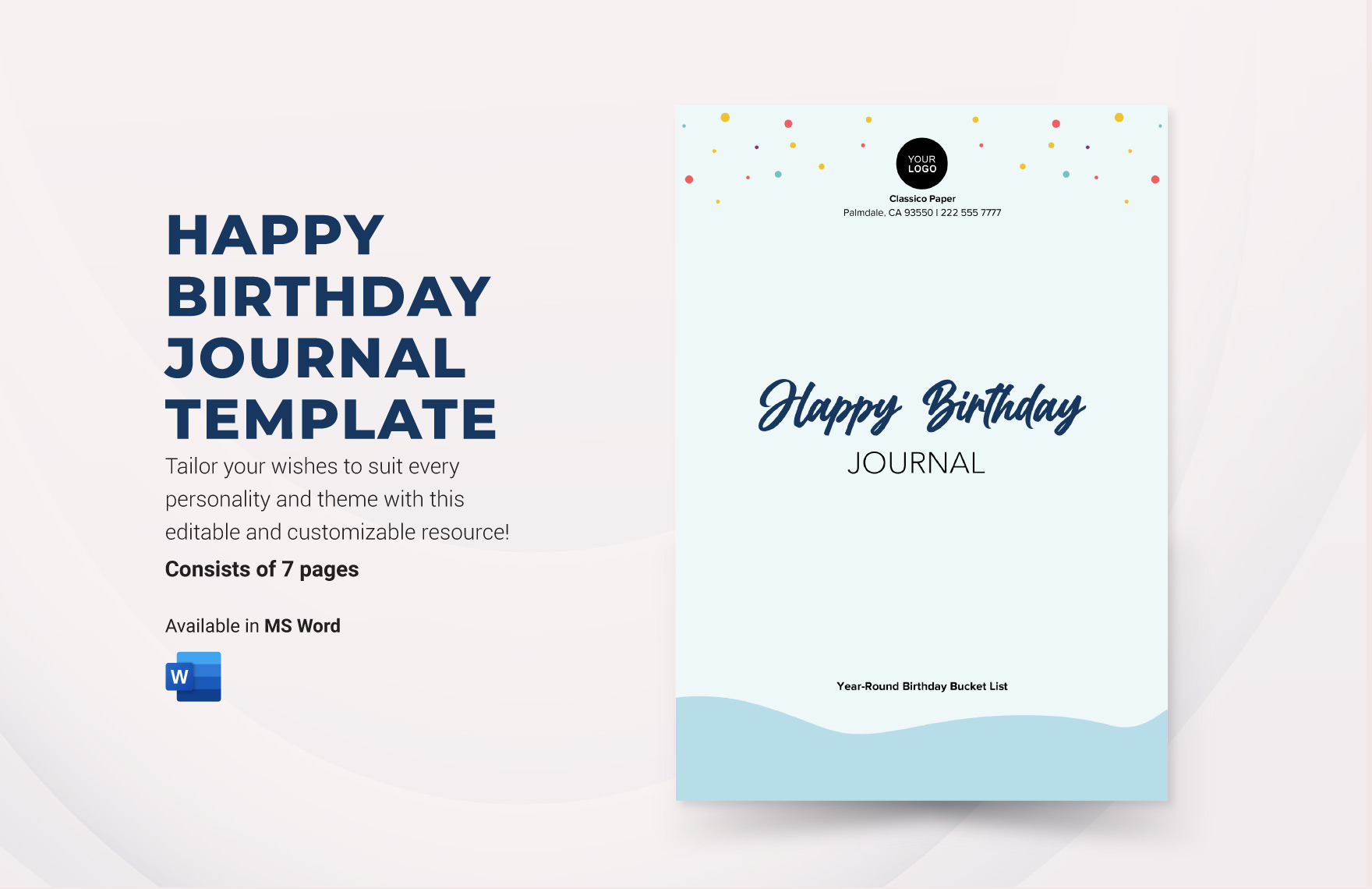 Happy Birthday Journal Template