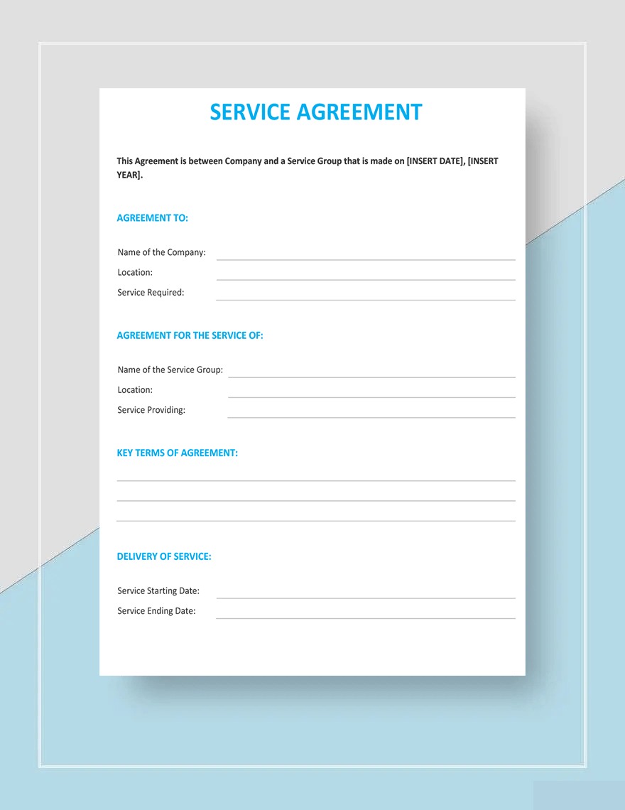 Service Agreement Template in Word, Pages, Google Docs - Download | Template.net