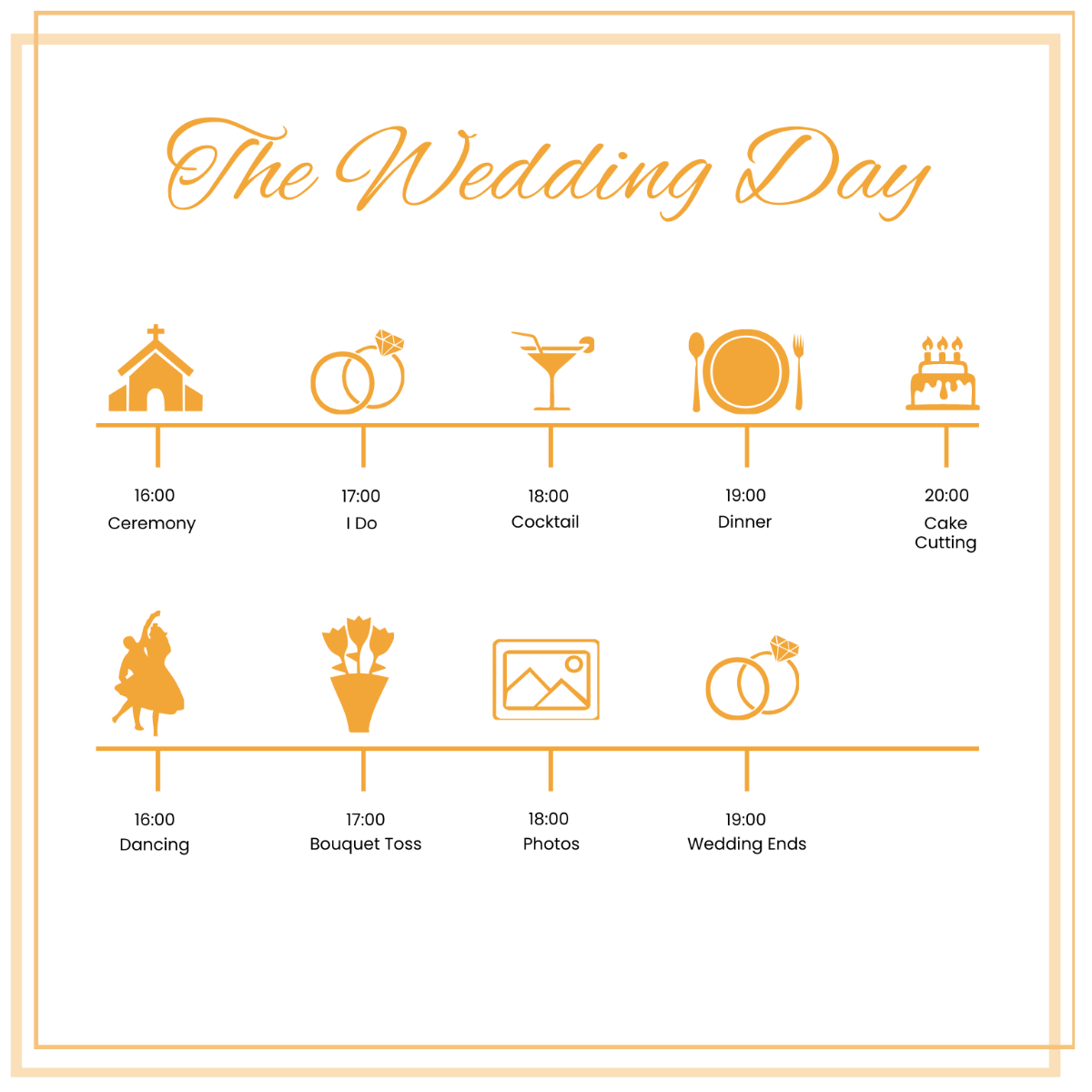 Wedding Timeline Vector Template - Edit Online & Download