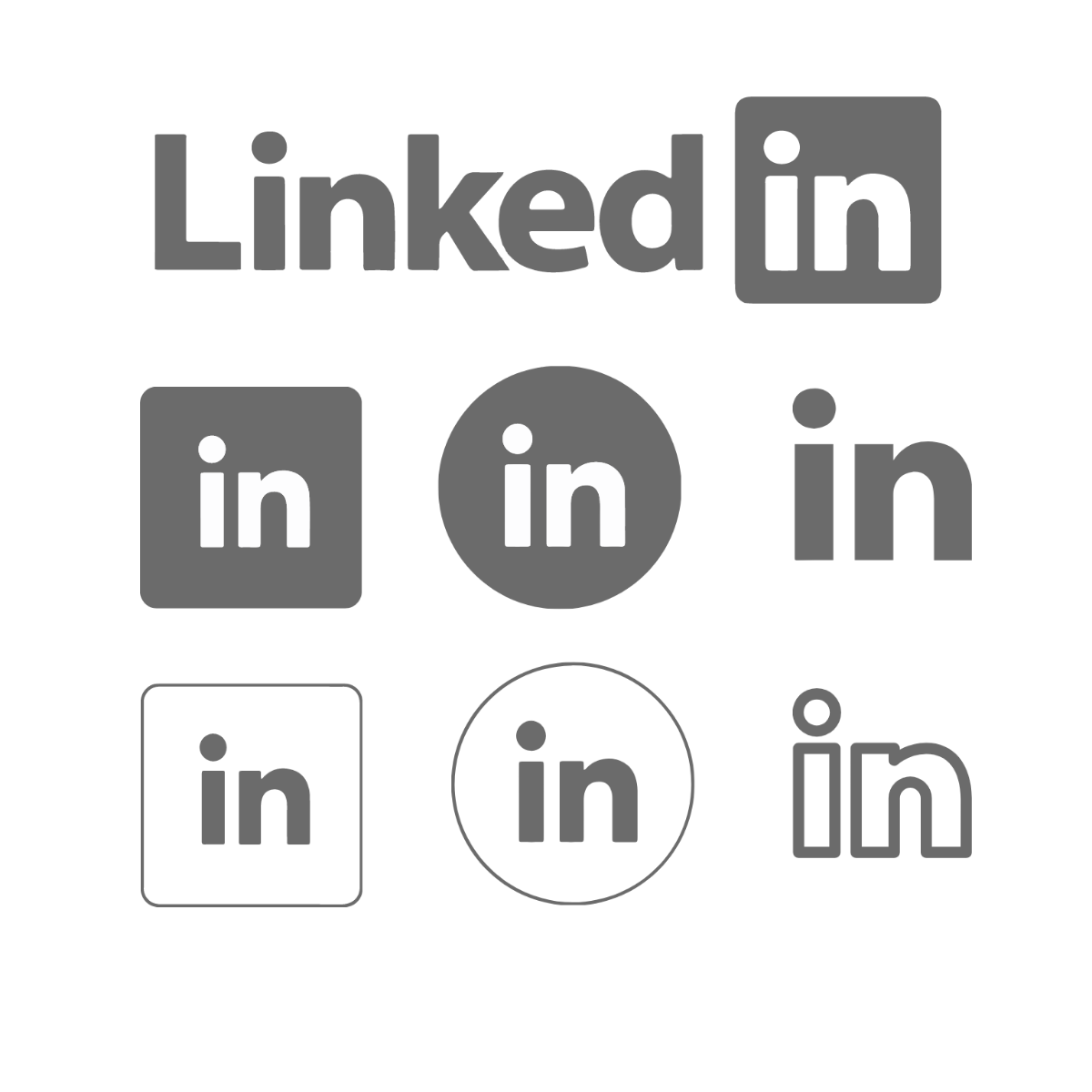 Free Grey LinkedIn Vector Template