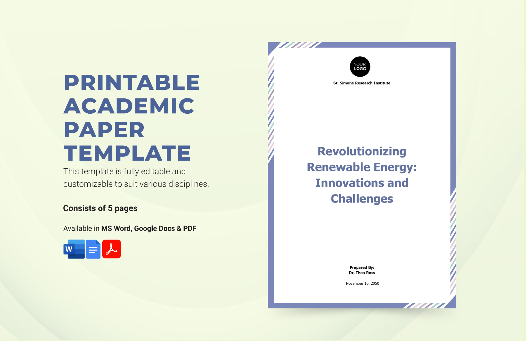 Printable Academic Paper Template