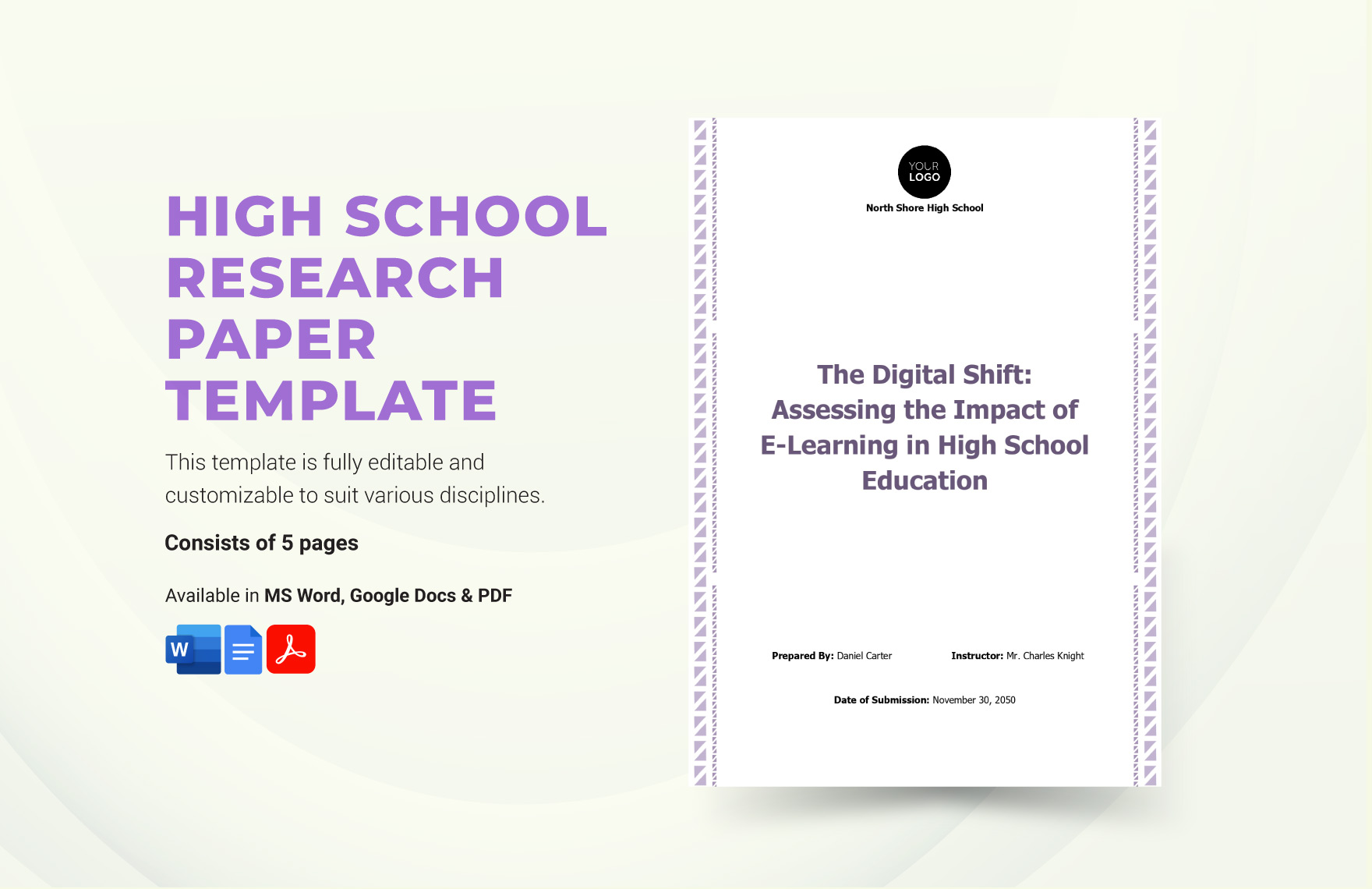 High School Research Paper Template