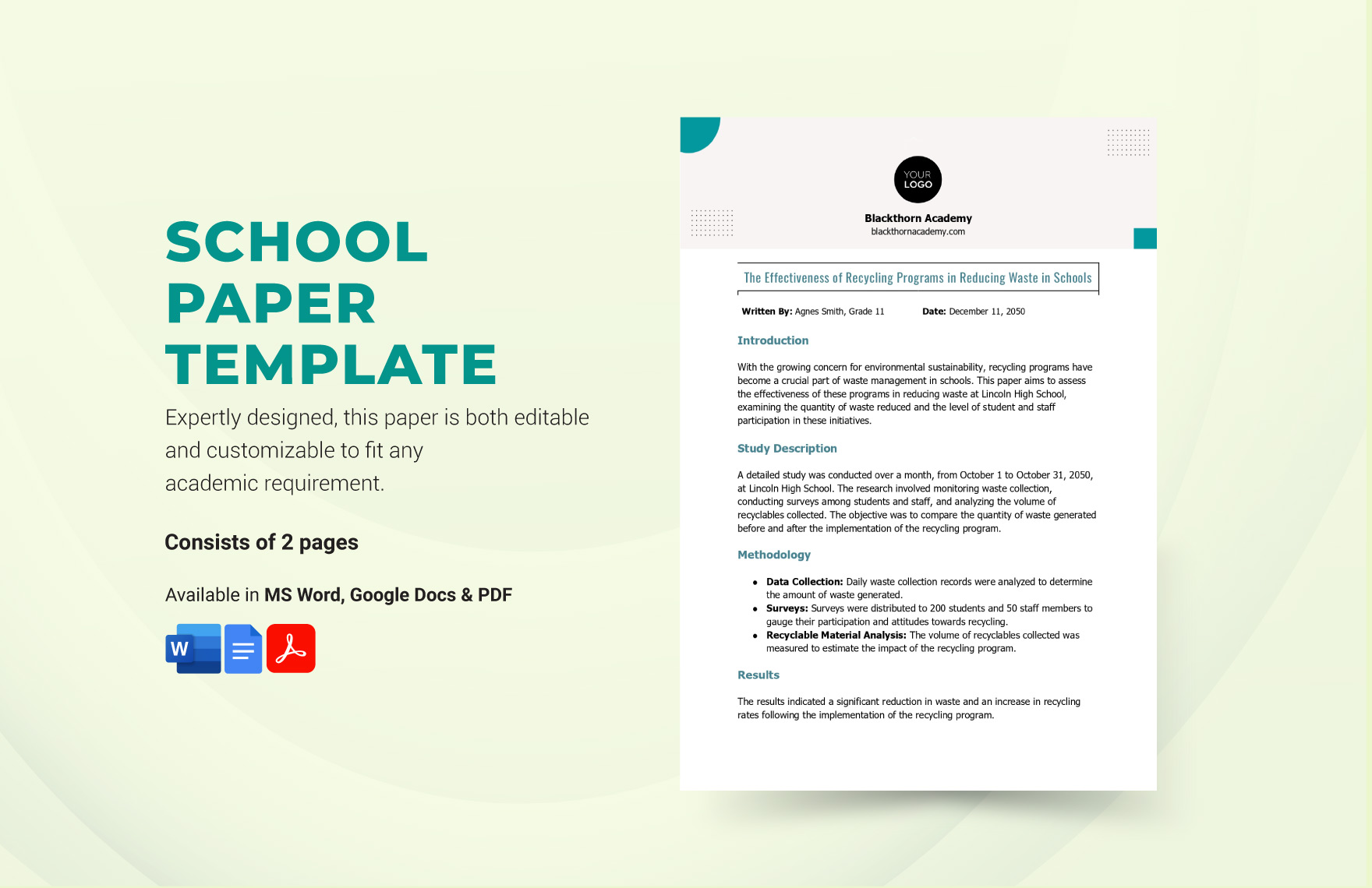 School Paper Template