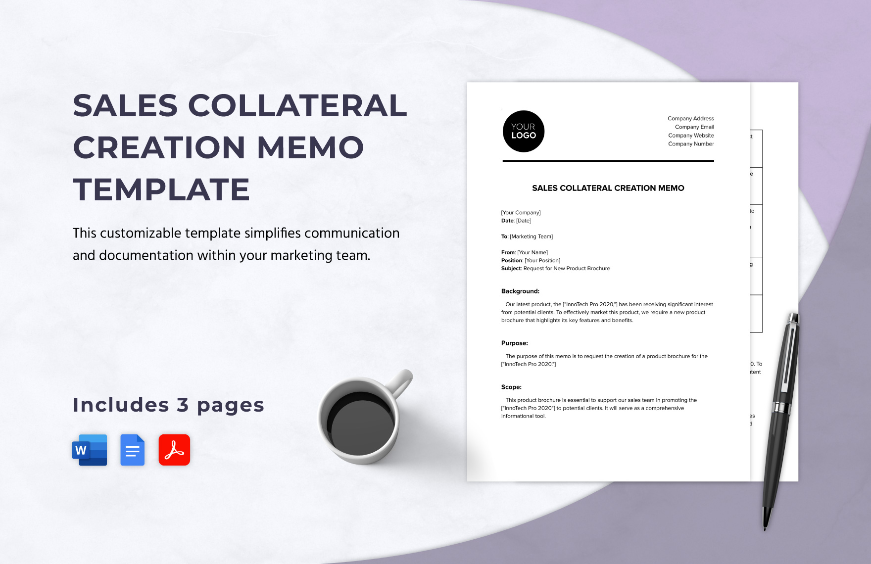 Sales Collateral Creation Memo Template