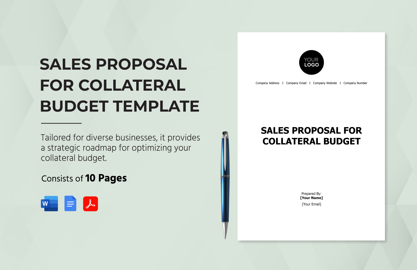 Sales Proposal for Collateral Budget Template