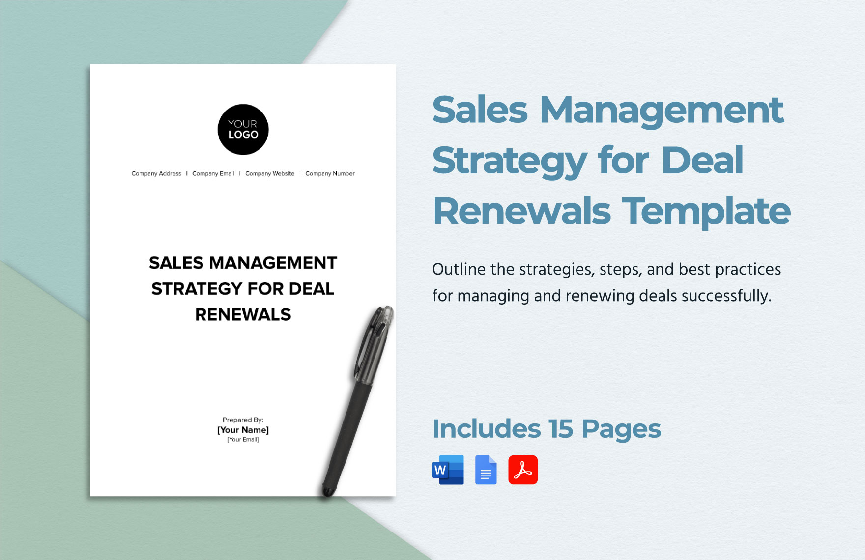 Sales Management Strategy for Deal Renewals Template