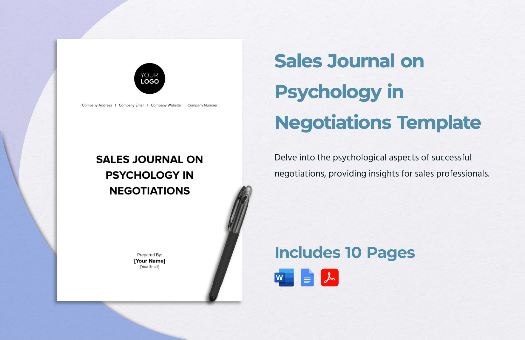 Sales Journal on Psychology in Negotiations Template