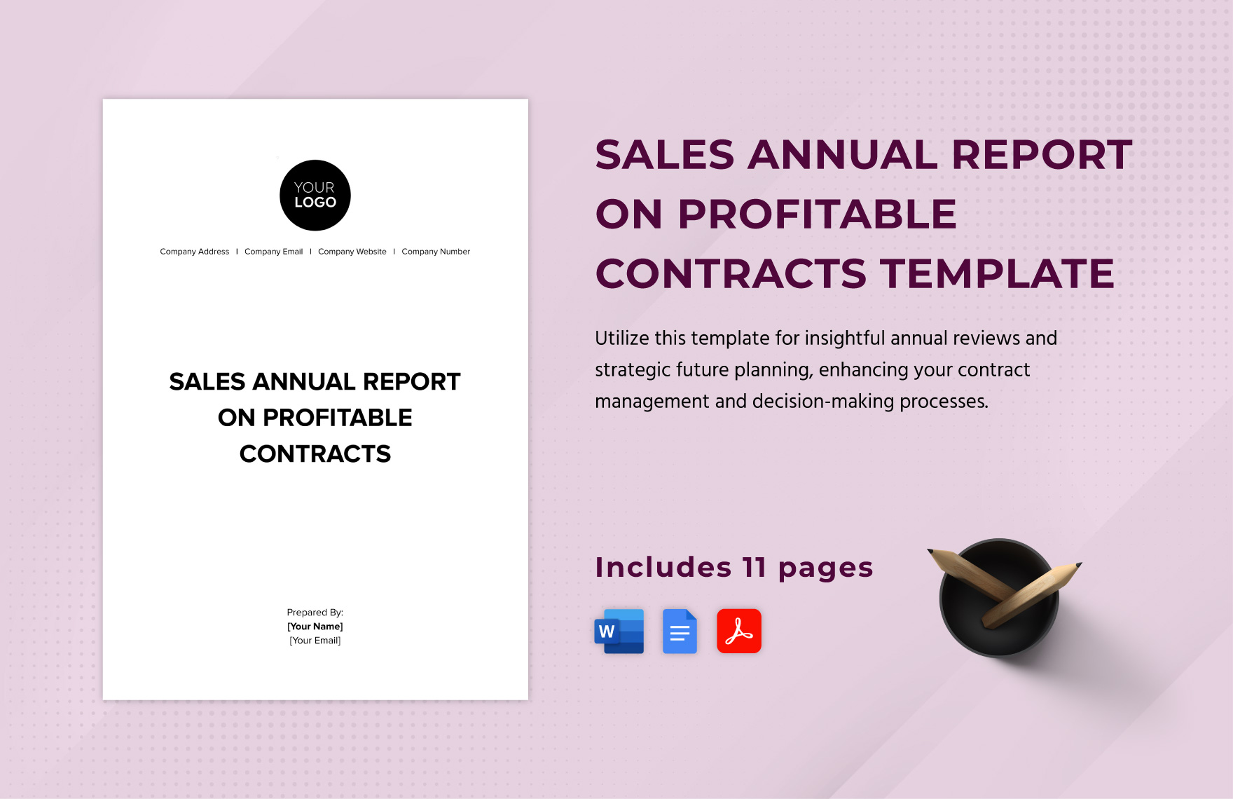 Sales Annual Report on Profitable Contracts Template