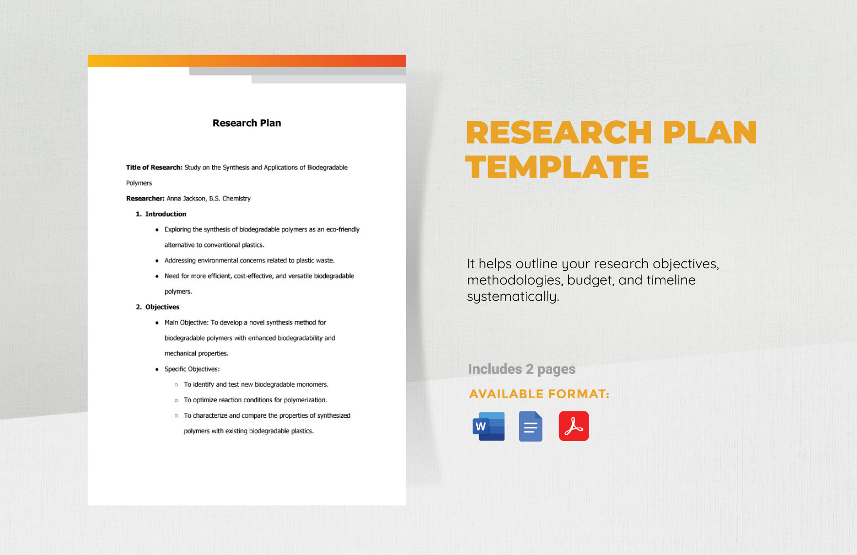 Research Plan Template