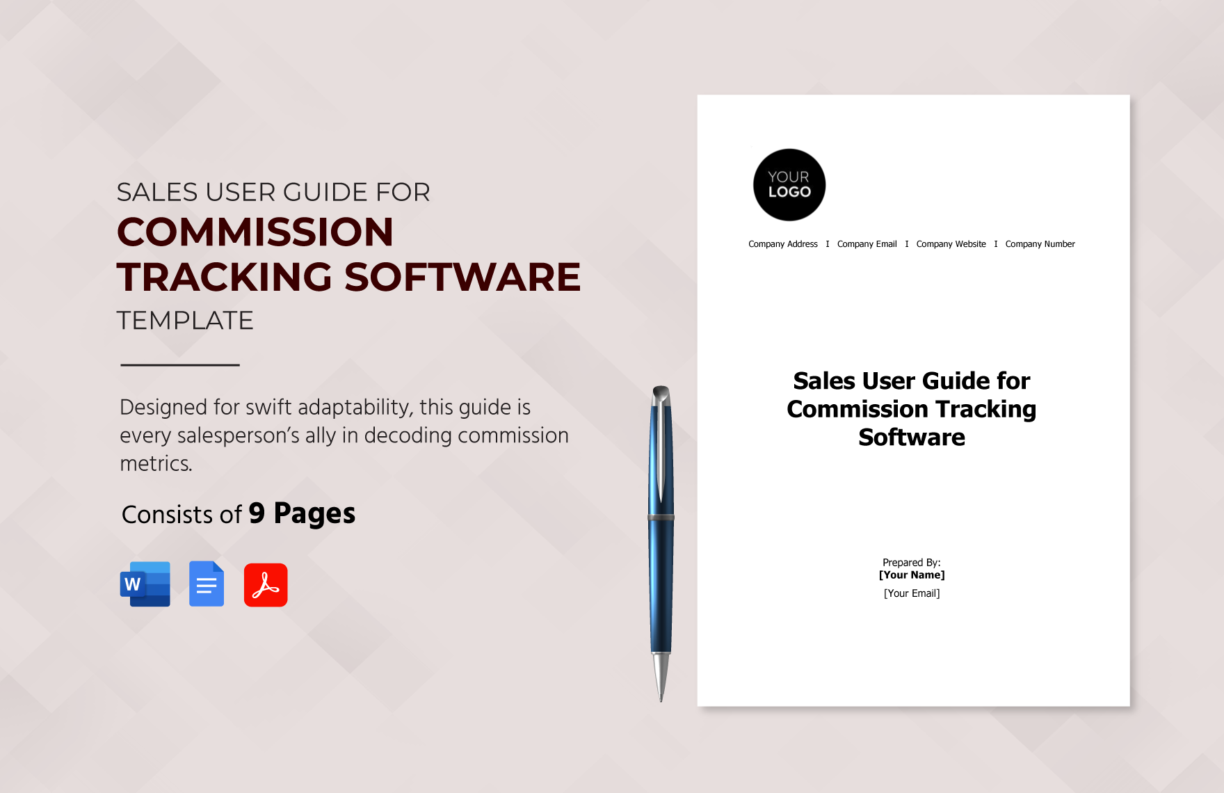 Sales User Guide for Commission Tracking Software Template