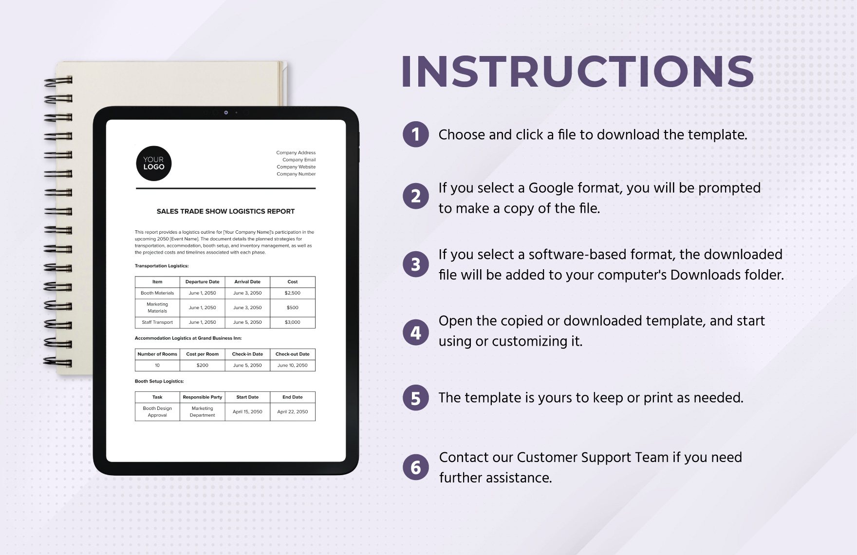 Sales Trade Show Logistics Report Template