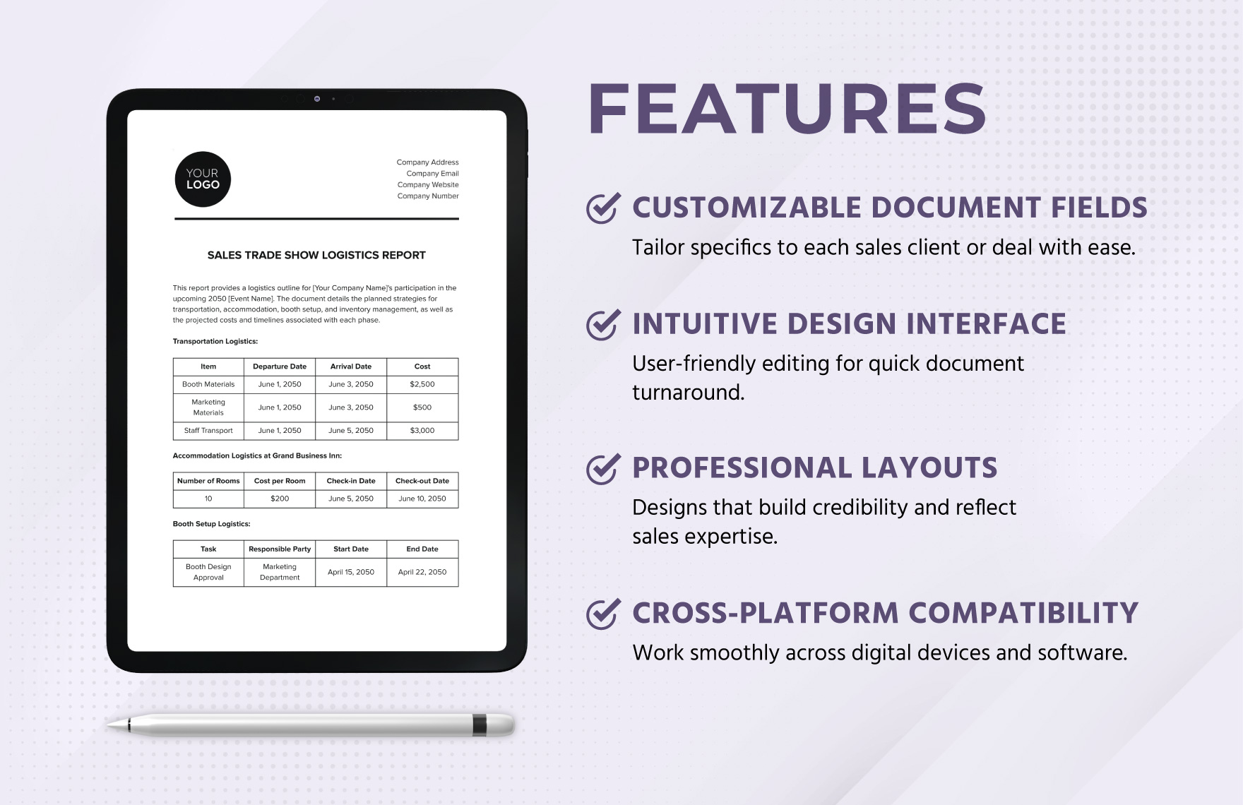 Sales Trade Show Logistics Report Template