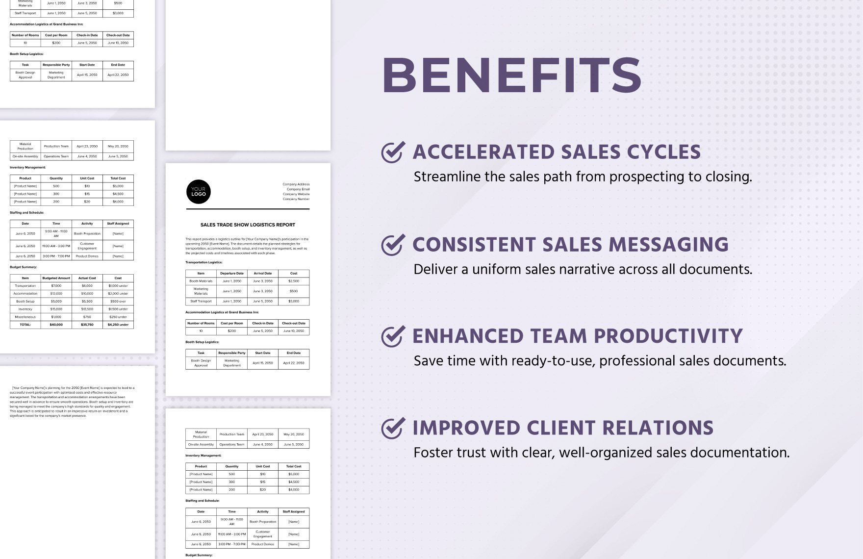 Sales Trade Show Logistics Report Template