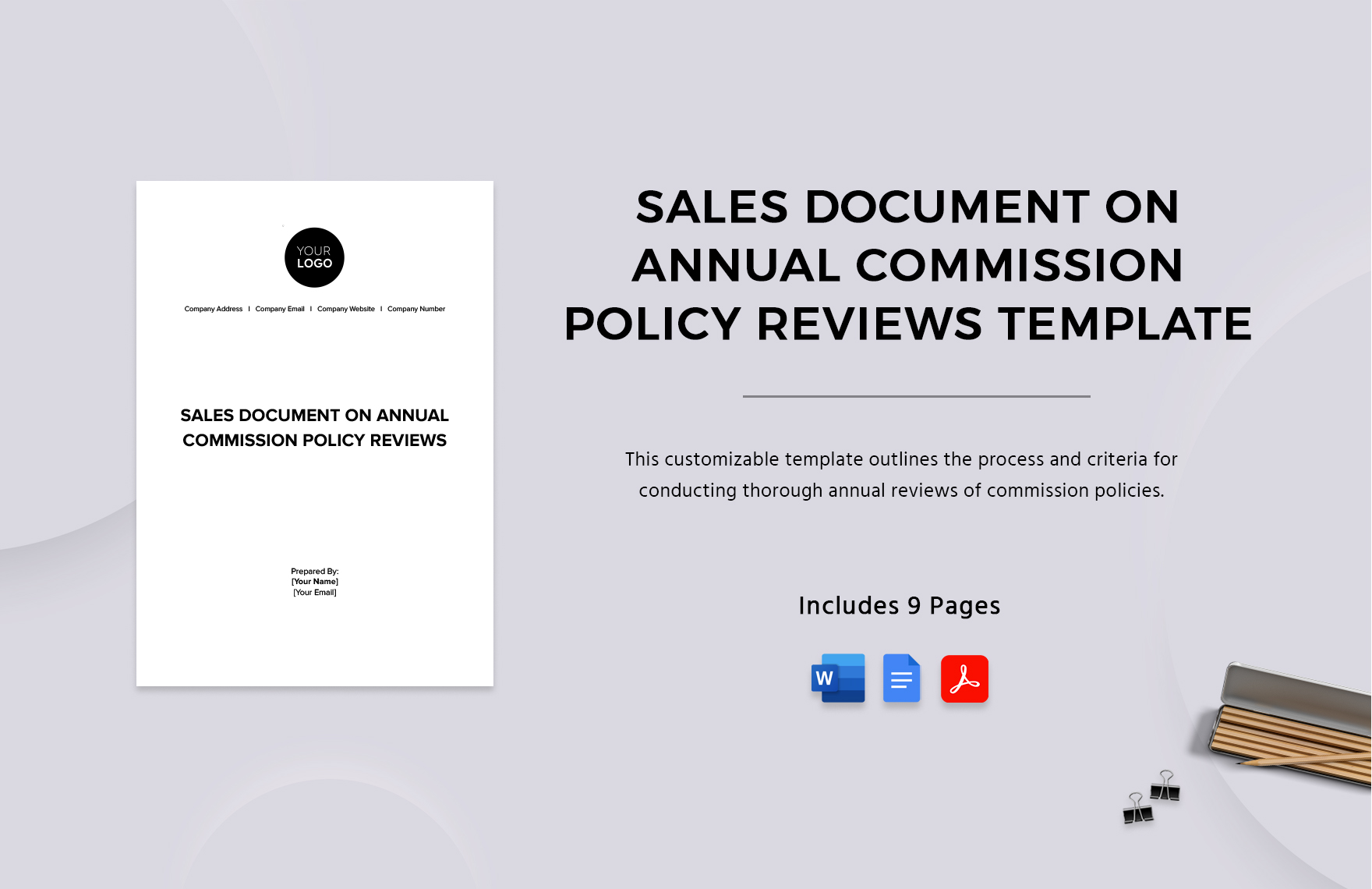 Sales Document on Annual Commission Policy Reviews Template