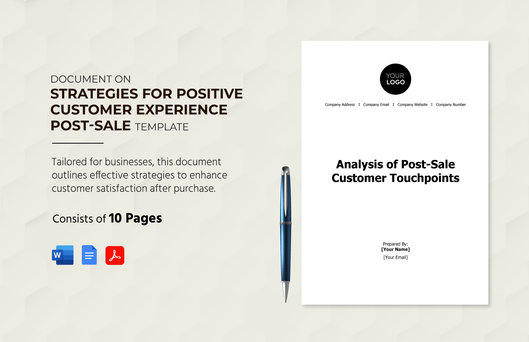 Document on Strategies for Positive Customer Experience Post-Sale Template