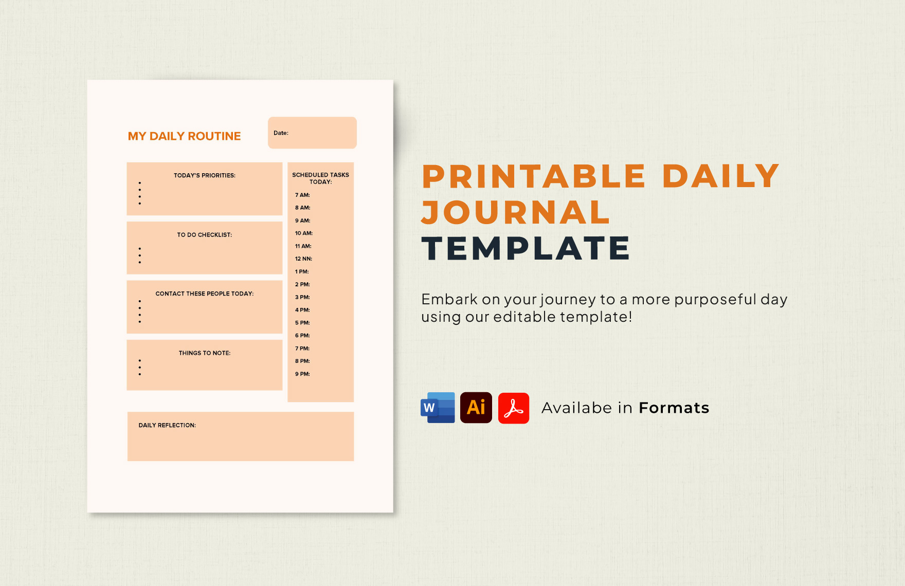 Printable Daily Journal Template