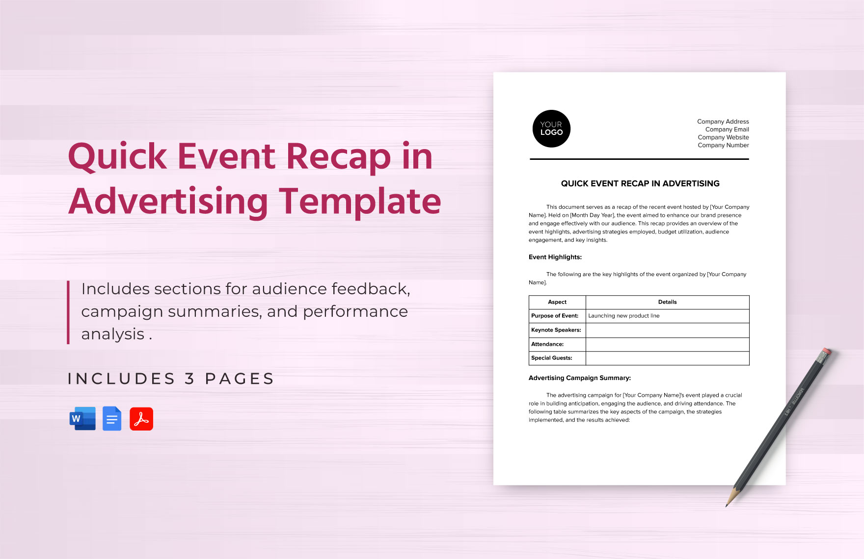 Quick Event Recap in Advertising Template