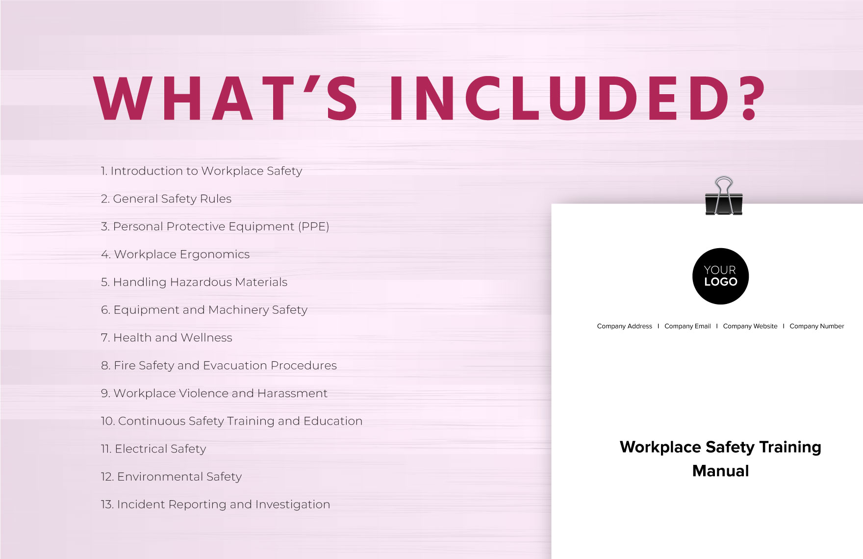 Workplace Safety Training Manual Template