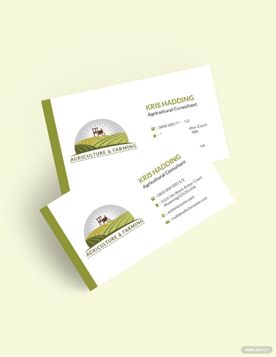 Farming Business Card Template in Photoshop, Illustrator, Word, Publisher, Google Docs, PDF - Download | Template.net