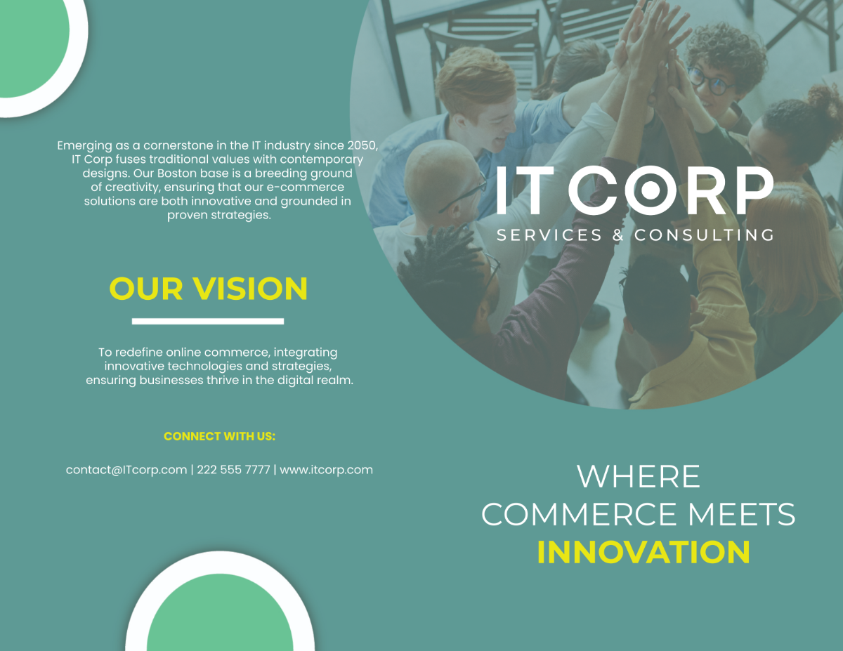 IT E-Commerce Solutions Company Profile Digital Brochure Template - Edit Online & Download