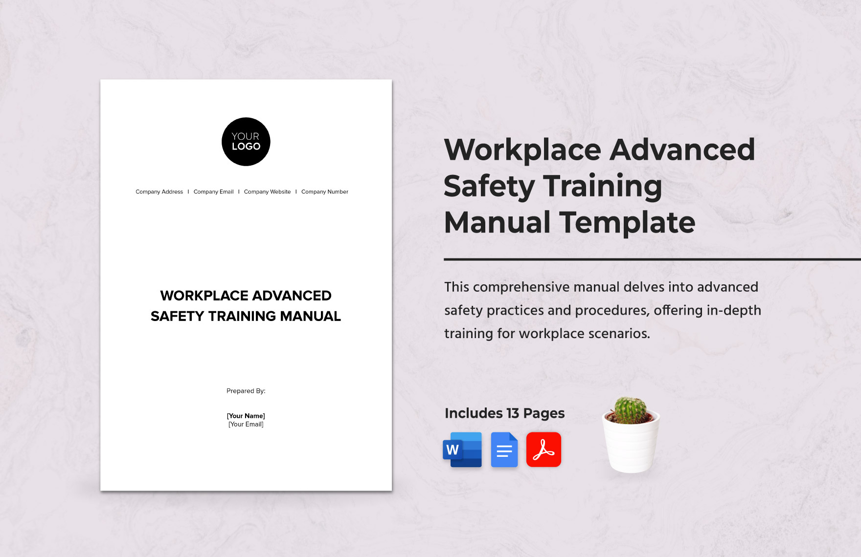 Workplace Advanced Safety Training Manual Template