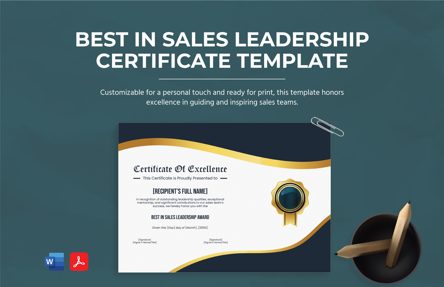 Best in Sales Leadership Certificate Template