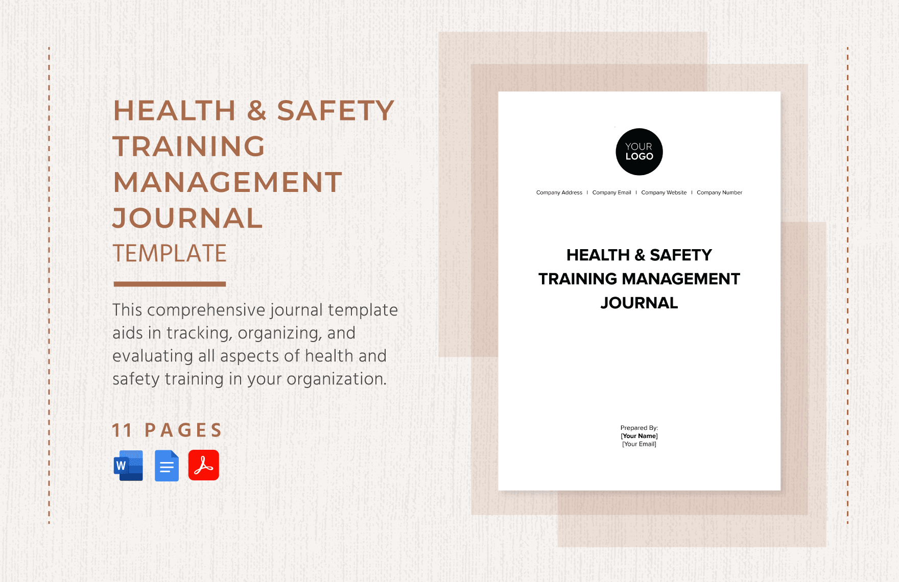 Health & Safety Training Management Journal Template