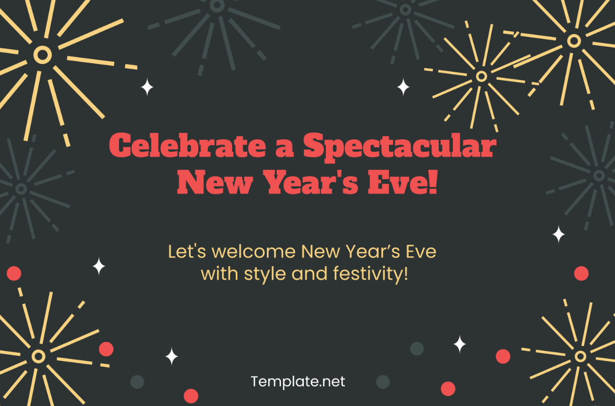 Free New Year Firework Banner Template